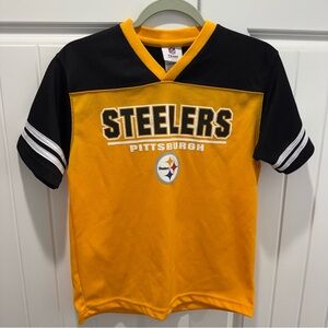 Pittsburgh Steelers Boys Large 10-12 Yellow and Black Jersey
